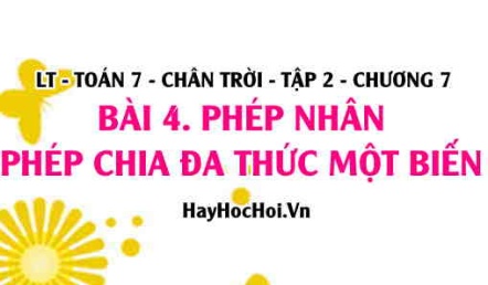 Phép nhân, phép chia hai đa thức một biến, tính chất phép nhân đa thức? Toán 7 chân trời tập 2 chương 7 bài 4